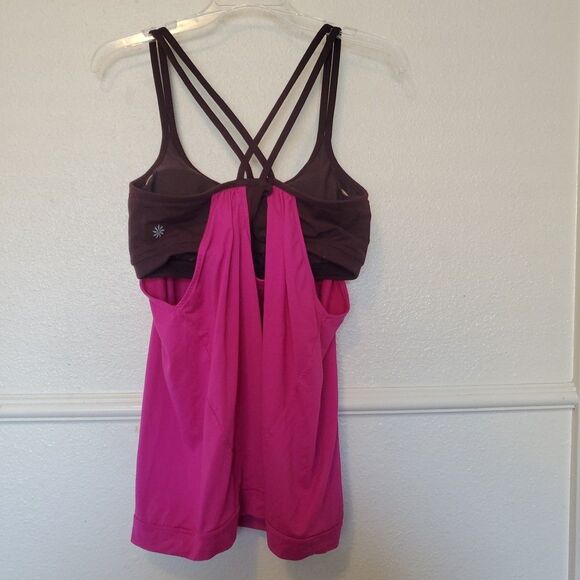 Athleta Tank Top Hidden Agenda Tank Top Berry Currant Size L Pink Brown - Picture 7 of 13